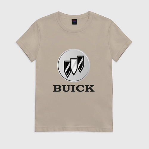 Женская футболка Gray gradient Logo Buick / Миндальный – фото 1