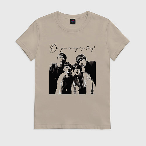 Женская футболка А вы узнали, кто это? / Миндальный – фото 1