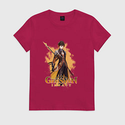 Женская футболка Чжун Ли Zhongli Genshin Impact