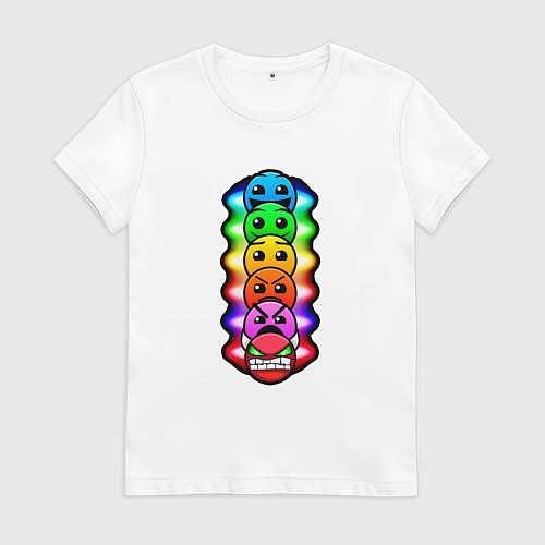 Женская футболка Geometry Dash: Smiles / Белый – фото 1