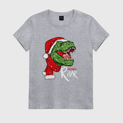 Футболка хлопковая женская T-rex Merry Roar, цвет: меланж