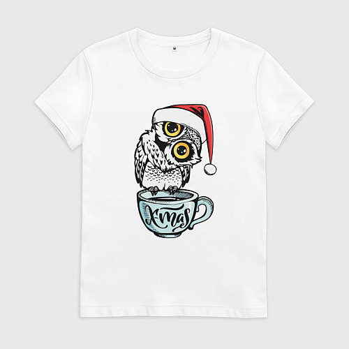 Женская футболка X-mas Owl / Белый – фото 1