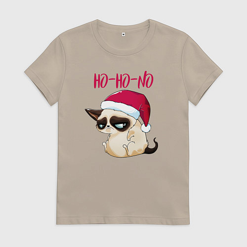 Женская футболка Ugly cat Ho-Ho-No / Миндальный – фото 1