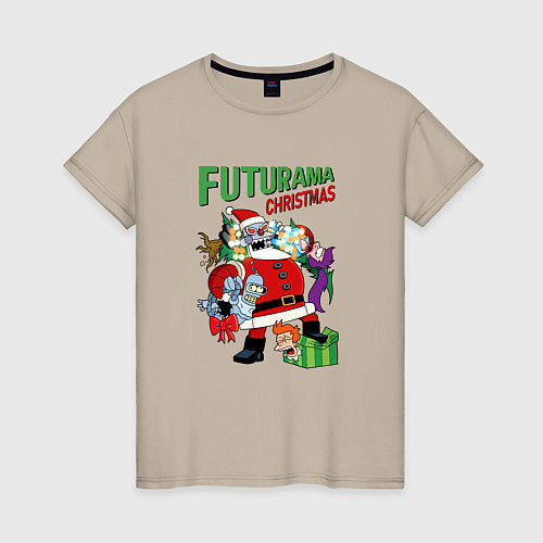 Женская футболка Christmas Futurama / Миндальный – фото 1