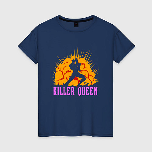 Женская футболка JOJO KILLER QUEEN КОРОЛЕВА УБИЙЦА SMOKE / Тёмно-синий – фото 1