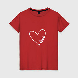 Женская футболка Сердце любви белое