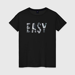 Футболка хлопковая женская EASY!, цвет: черный