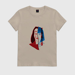 Футболка хлопковая женская De Papel - Токио, цвет: миндальный