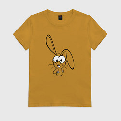 Женская футболка Заяц пучеглазый
