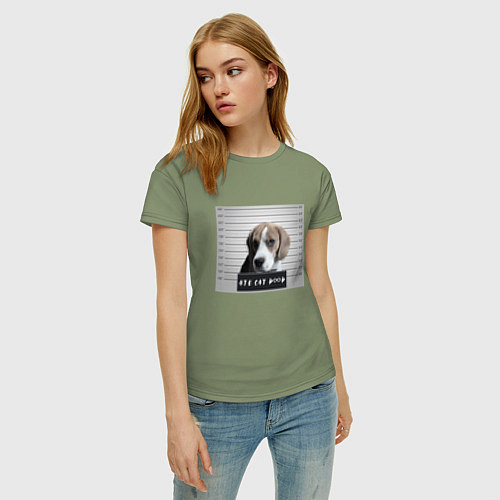 Женская футболка Бигль шалун / Авокадо – фото 3