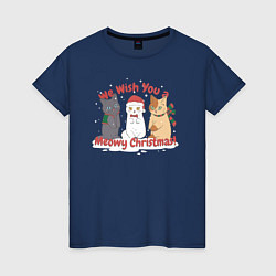 Женская футболка We Wish You a Meowy Christmas