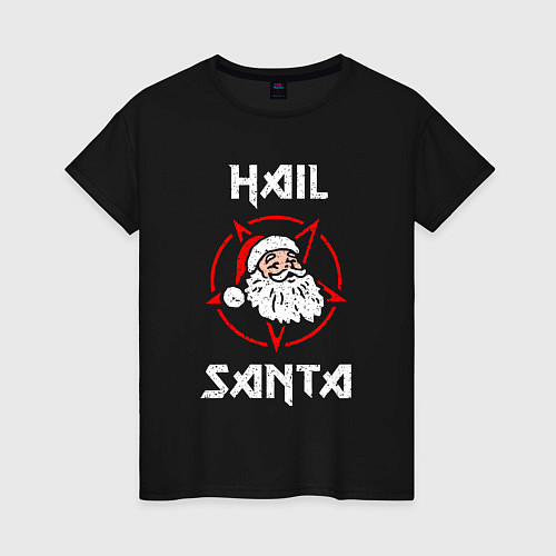 Женская футболка HAIL SANTA CLAUS ГРЕШНЫЙ САНТА / Черный – фото 1