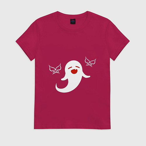 Женская футболка Призрак Ху Тао улыбается Genshin Impact / Маджента – фото 1