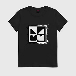 Женская футболка GEOMETRY DASH BLACK WHITE