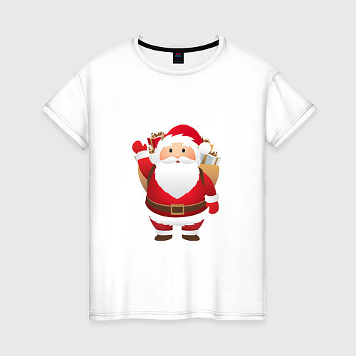 Женская футболка Санта-Клаус подарки / Белый – фото 1