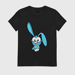 Женская футболка Заяц пучеглазый голубенький