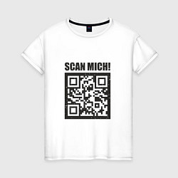 Футболка хлопковая женская Scan Mich, цвет: белый