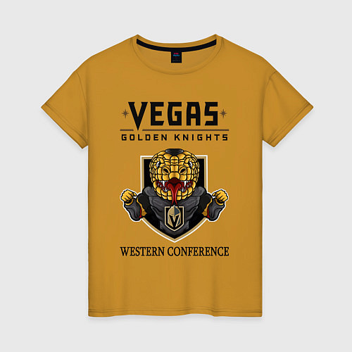 Женская футболка Vegas Golden Knights Вегас Золотые Рыцари / Горчичный – фото 1