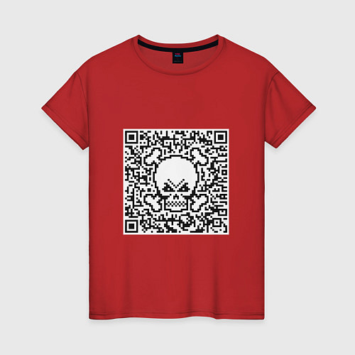 Женская футболка QR Skull / Красный – фото 1