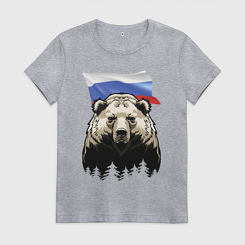 Женская футболка Русский спокойный хозяин леса / Меланж – фото 1