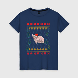 Женская футболка Сфинкс рождественский свитер