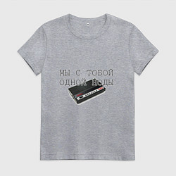 Футболка хлопковая женская Мы с тобой одной ноды, цвет: меланж
