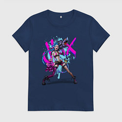 Женская футболка LOL JINX БРЫЗГИ КРАСОК