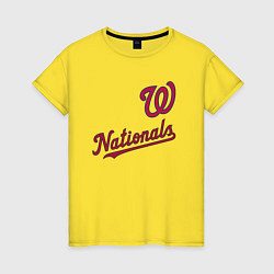 Футболка хлопковая женская Washington Nationals - baseball team!, цвет: желтый