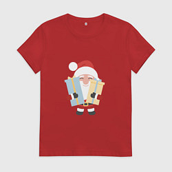 Футболка хлопковая женская Подарки от дедушки, цвет: красный