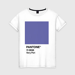 Футболка хлопковая женская Цвет Pantone 2022 года - Very Peri, цвет: белый