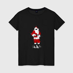 Футболка хлопковая женская My Santa, цвет: черный