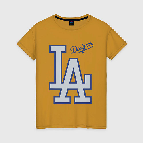 Женская футболка Los Angeles Dodgers - baseball team / Горчичный – фото 1