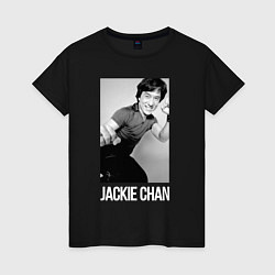 Футболка хлопковая женская Jackie Chan!, цвет: черный