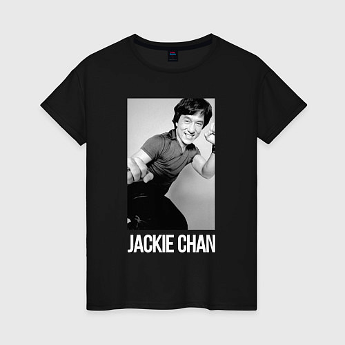 Женская футболка Jackie Chan! / Черный – фото 1