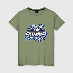 Женская футболка Wilmington sharks -baseball team