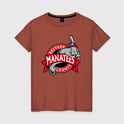 Футболка хлопковая женская Brevard County Manatees - baseball team, цвет: кирпичный