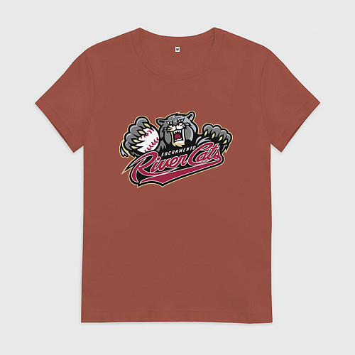 Женская футболка Sacramento River Cats - baseball team / Кирпичный – фото 1