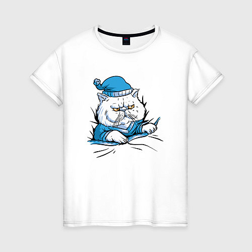 Женская футболка Спящий и очень злой толстый кот / Белый – фото 1