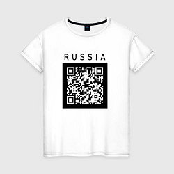 Женская футболка QR-КОД RUSSIAN ПРИКОЛ