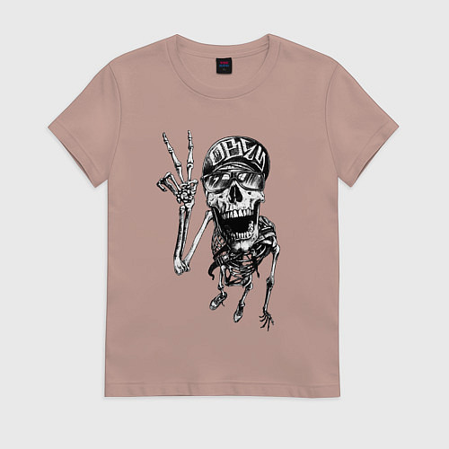 Женская футболка Skeleton dude / Пыльно-розовый – фото 1