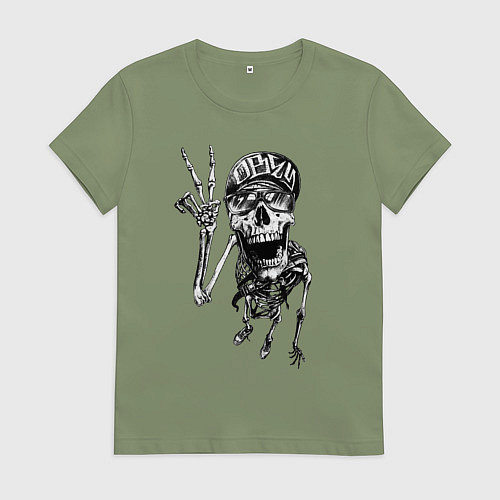 Женская футболка Skeleton dude / Авокадо – фото 1