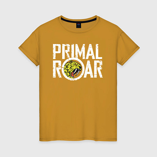 Женская футболка PRIMAL ROAR logo / Горчичный – фото 1