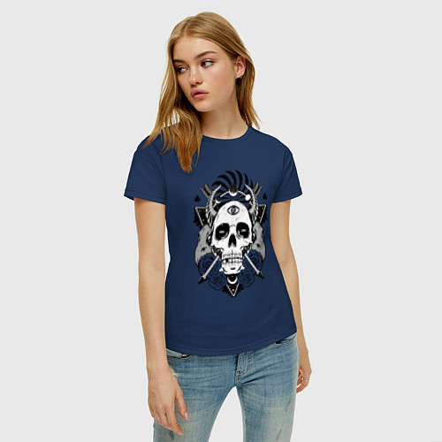 Женская футболка Space eye / Тёмно-синий – фото 3