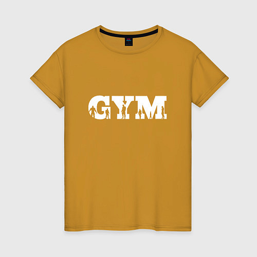 Женская футболка GYM- образ жизни / Горчичный – фото 1