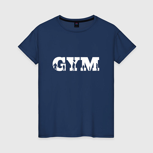 Женская футболка GYM- образ жизни / Тёмно-синий – фото 1
