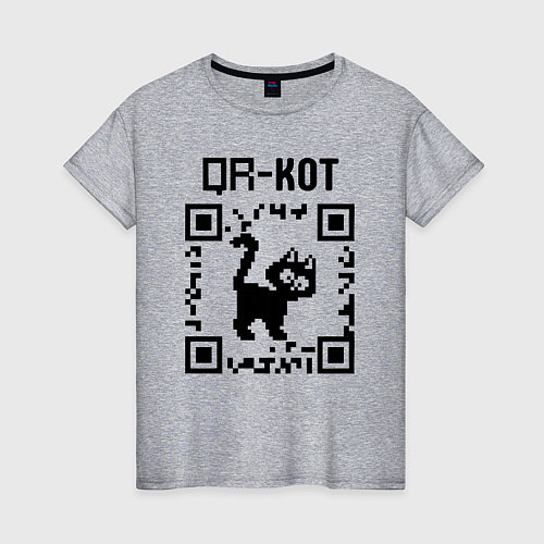 Женская футболка QR кот КОТИК / Меланж – фото 1