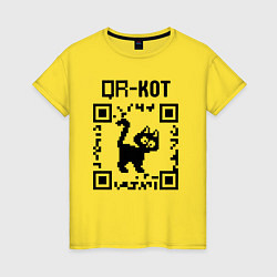 Женская футболка QR кот КОТИК