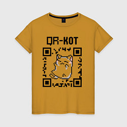Женская футболка QR кот QR code