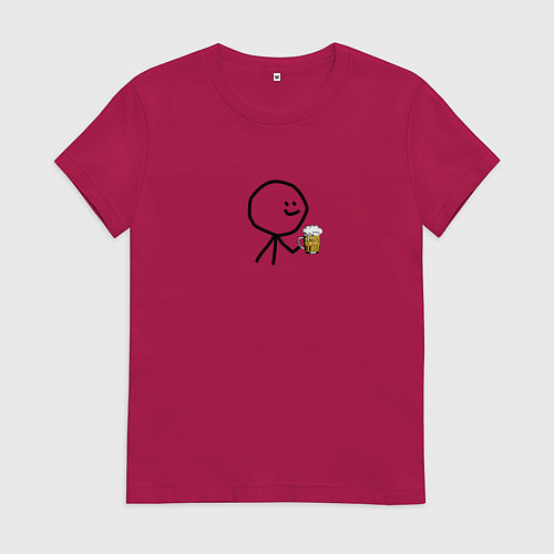 Женская футболка Человечек для двоих / Маджента – фото 1