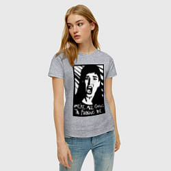 Футболка хлопковая женская We Are All Going to Die, цвет: меланж — фото 2